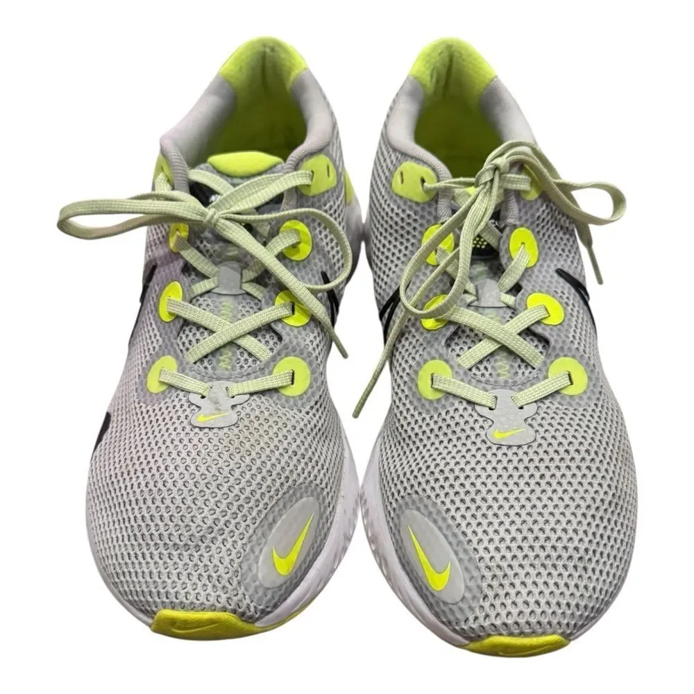 Nike Renew Run Men’s Grey Fog Volt Gray Neon Yellow Basketball Sneakers 12